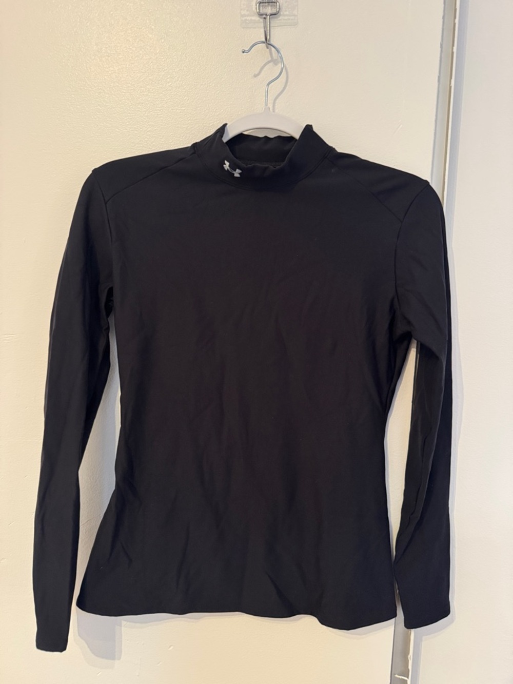 Under Armour Black Long Sleeve Mock Neck Performance Top COLDGEAR (L)